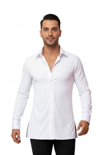 Camisa de baile transpirable Burgos con cuello con varillas
