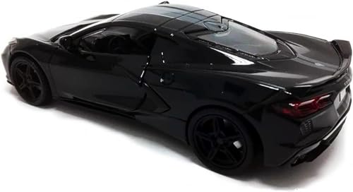 Modelo a escala 1:24 Chevy Corvette C8 Stingray 2020 negro miniatura 3
