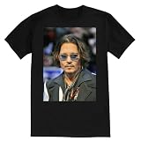 Johnny Depp - Premium Men's Crewneck T-Shirt – Soft, Comfortable, and Stylish SRS #PDI202659, Black, X-Large