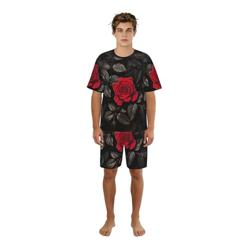 Pyjama homme imprimé feuilles noires : fini le vêtement de nuit sans style