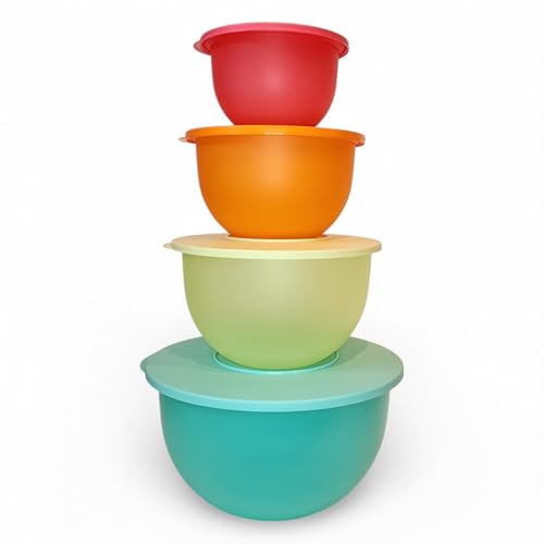 Set de 4 tazones clásicos Tupperware colores vivos miniatura 1