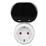 Compteur de Puissance Rotatif à Grand écran 0,00 9999,9 KWh Wattmètre pour Climatiseur, ondes, TV avec Prise de sécurité, Fonction Plug and Play