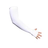 N-rit Compression Cooling Arm Sleeves for Men and Women, UV Sun Protection, Ideal for All Sports and Activities [White Fingerless]