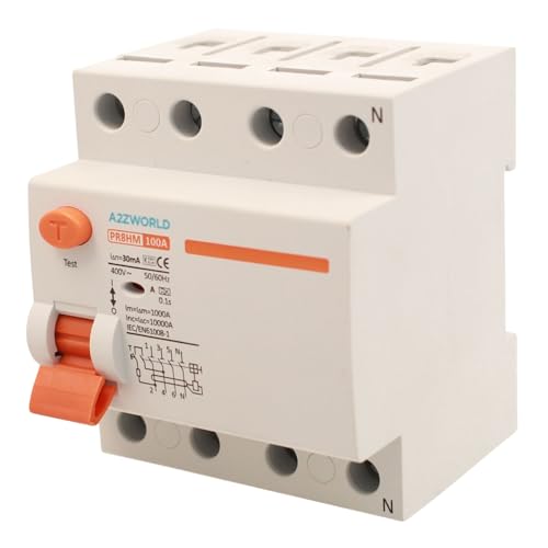 Reiner Fehlerstromschutzschalter, dreiphasig, Typ A 100 A, RCCB 3P+N 10 kA 30 mA 380 V, 4 DIN-Module, Serie PR8HM, elektromagnetisch, IEC61008-1 zertifiziert