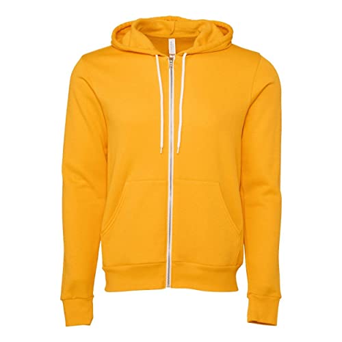 BELLA + CANVAS Unisex Sponge Fleece Full-Zip Hoodie S Gold