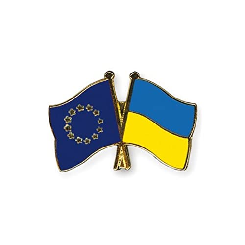 Flaggen Pin Anstecknadel EU/EUROPA/Europäische Union - UKRAINE Freundschaftspin Freundschaft Fahne Flagge 22mm Cover