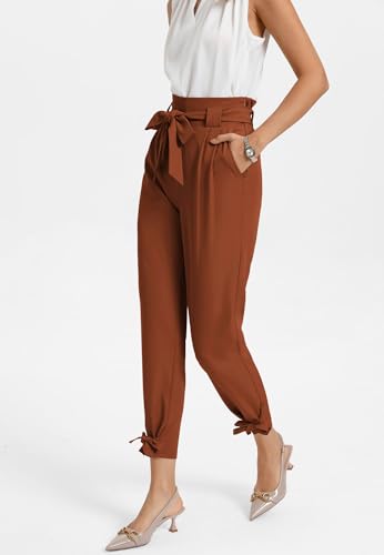 Image of GRACE KARIN Womens Casual High Waist Pencil Pants Paper Bag Pants for Work
