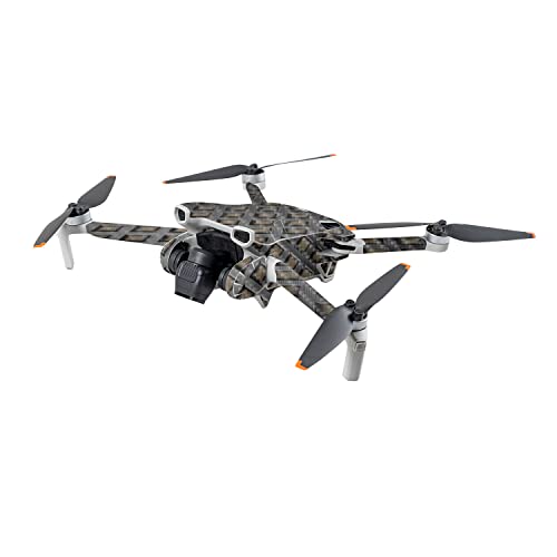 Image of MightySkins Carbon Fiber Skin Compatible with DJI Mini 3 - Black Wall | Protective, Durable Textured Carbon Fiber Finish | Easy to Apply | Made in The USA