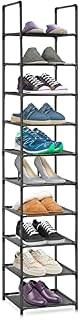 Yitriden 10 Tier Shoe Rack, Multi-functional Shoe Shelf Storage, Metal Storage Organiser Stand, Home Shoe Tower Shelf for Narrow Space, Entryway, Bedroom, Cloakroom, Grocery Room