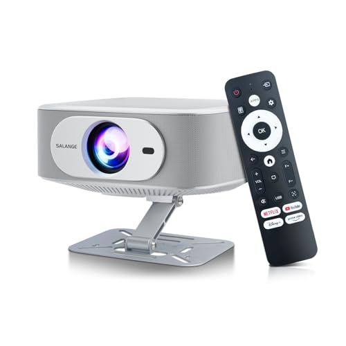 Salange Beamer,Kompatibel mit Netflix,Native 1080P Projektor Unterstützt 4K,mit WiFi und Bluetooth 5.2 Elektronischer Fokus & Auto Korrektur,Android 13 One Click Use Built-in YouTube/PrimeVideo/D+