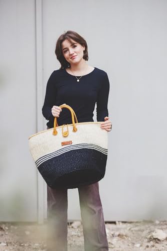 Bolso Tote de Cesto Tejido en Sisal Balance Tri Stripes miniatura 3