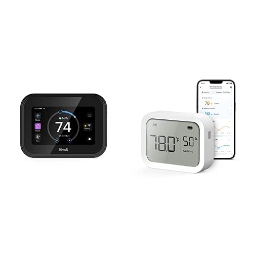 LEVOIT Smart Thermostat for Home,WiFi Programmable Digital Thermostat,Touch Screen,C-Wire Adapter Included and Smart Temperature Humidity Sensor,White LEVOIT Smart Thermostat for Home,WiFi Programmable Digital Thermostat,Touch Screen,C-Wire Adapter Included and Smart Temperature Humidity Sensor,White