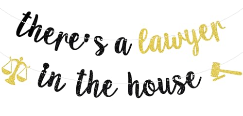 There's a Lawyer in the House Banner, Congrats Lawyer, Law Grad, Big JD Energy, Law School Graduation Party Decorations