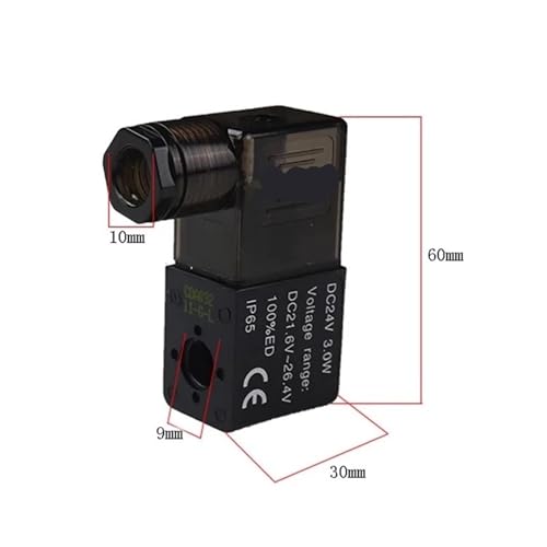 Électrovanne pneumatique de distribution d'air 12V bobine noire