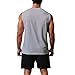 InleaderStyle Mens Sleeveless Tank Tops Workout Gym Muscle Shirts Graphic Casual Summer Beach T-Shirt - Grey-M