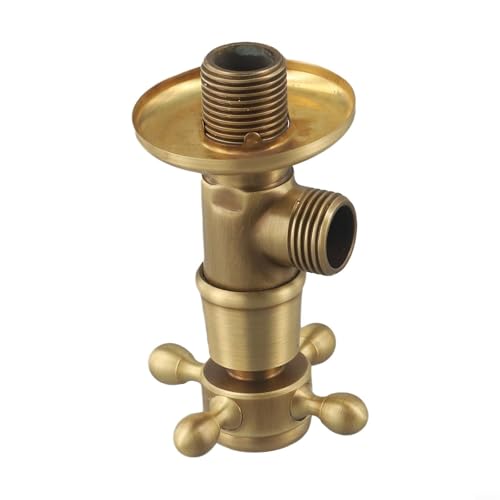Minflora Valvola di arresto angolare in ottone europeo, finitura anticata retrò, valvola di intercettazione per bagno, cucina, impianto idraulico del balcone e linee di approvvigionamento idrico