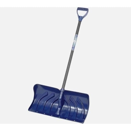 24" Poly Blade Snow Pusher Shovel W/Steel D-Grip Handle，Replacement for True Temper OEM.