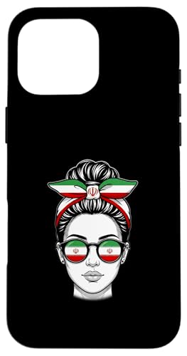 Proud Iranian Woman Flag Messy Bun�T���O���X �X�}�z�P�[�X iPhone 16 Pro Max �p