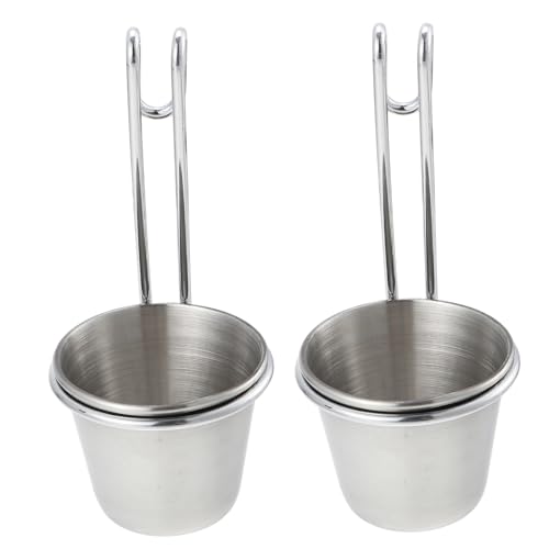 PHENOFICE Tazas Pequeñas Inoxidable 2 Piezas Para Salsas Condimentos Fáciles De Llevar y Usar