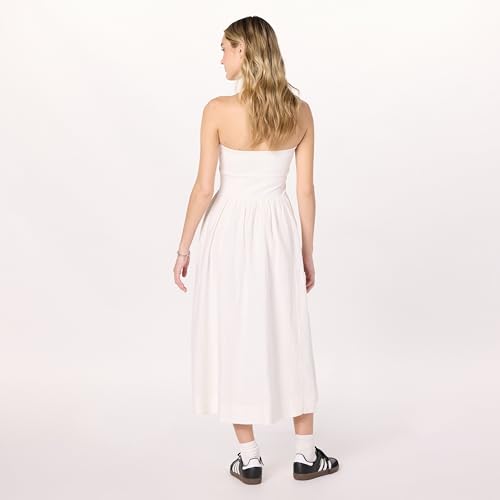 Image of The Drop Womens Hellen Strapless Mixed Media Maxi Dress