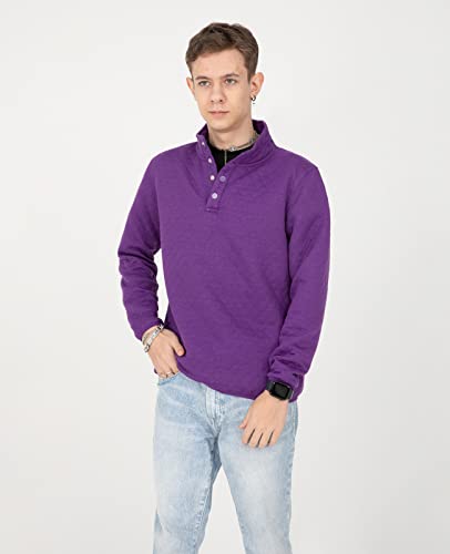 Image of ZENTHACE Kids Ultra Soft Quilted 1 /4 Snap Fleece Pullover Sweatshirt Jacket Long Sleeve Mountain Outdoor Shirt