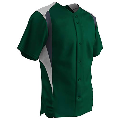 Camiseta de béisbol para hombre Champro Bull Pen con botones completos miniatura 1