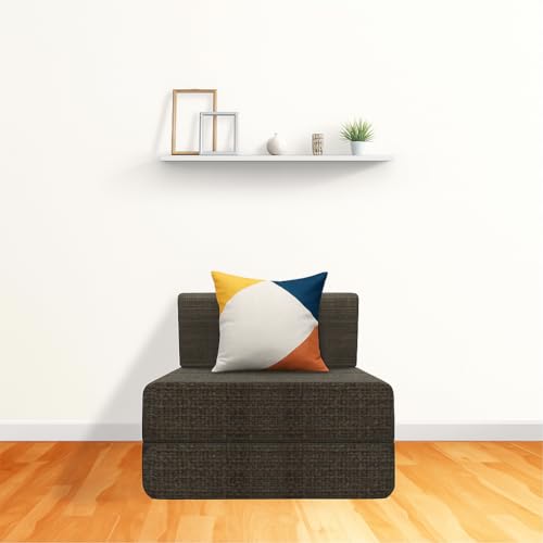 Image of CELLBELL Comfy Sofa Cum Bed 2.5x6 Feet | Foldable Dual Use Couch Bed with Soft Cushions, Washable Fabric Cover & Sturdy Frame | Space Saving Modern Design for Living Room, Bedroom & Guest Use (Grey)