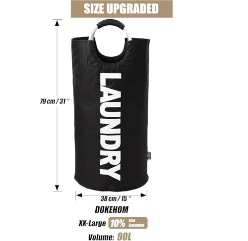 Image of Panchhi Store 90L Large Laundry Bag for Clothes Collapsible Laundry Basket, Dirty Clothes Laundry Basket for Dorm, Apartment & Laundrymat, Waterproof Bedroom Laundry Bags for Blanket, Clothes Black