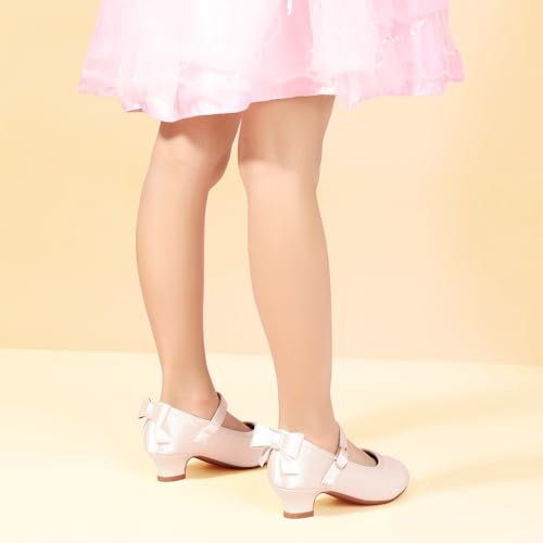 Image of PANDNAINJIA Girls Dress Shoes Toddler Heels Mary Jane Pumps