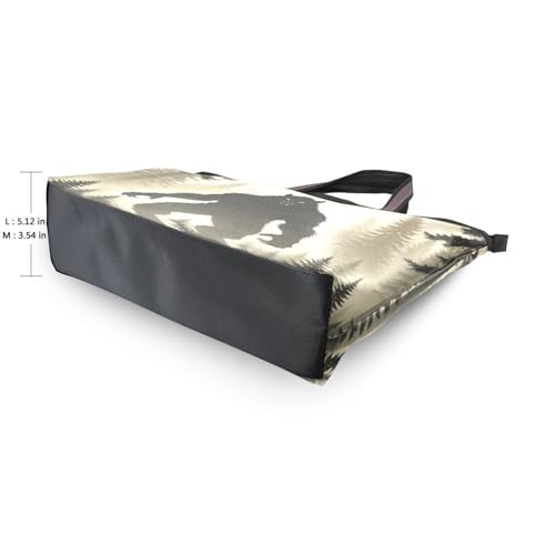 Women's Tote Bag Purse Shadow Werewolf Print, Reusable Grocery Handbag Bags with Zipper Large3