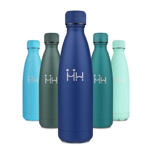 Thermosflasche 500ml, Isolierflasche Auslaufsicher, Edelstahl Trinkflasche BPA-frei, Trinkflasche Kohlensäure Geeignet, Wasserflasche Isoliert für Büro, Uni, Arbeit, Outdoor, Sport, Reisen, Schule