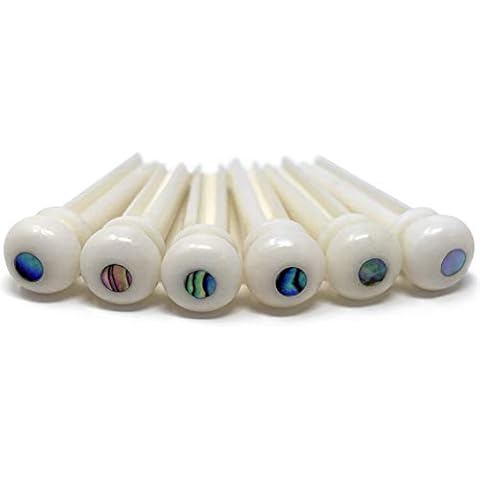 Crosby Slotted Bone Bridge Pins with Abalone Inlay Cover