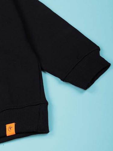 Image of KiddoPanti Boys Solid Round Neck Full Sleeve Fleece Sweatshirt | 60% Cotton 40% Polyester | Soft Warm Winter Pullover | Ribbed Cuffs & Hem | Casual Winter Sweatshirt for Kids