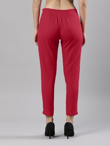 Image of Femmora Comfortable Fit Solid Straight Pant, Breathable Cotton Fabric with Side Zip Button Closure, for Women, Pack of 1