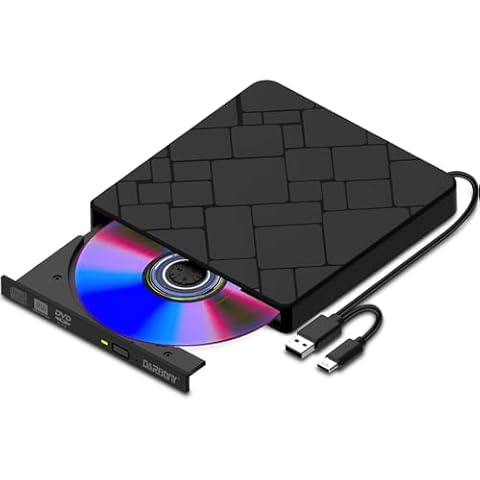 Darbony Slim Portable External CD DVD Drive Cover