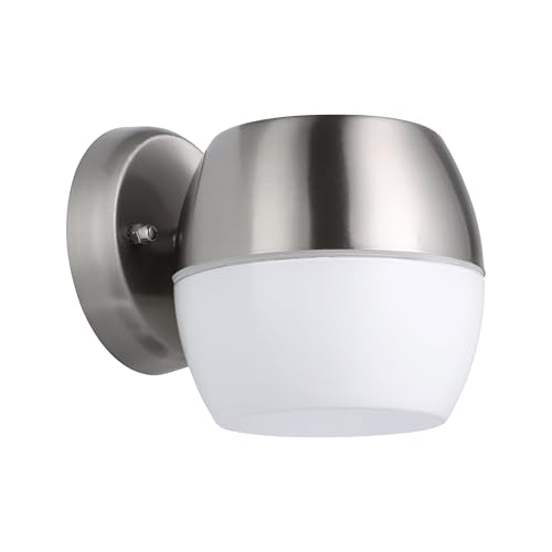 Eglo ONCALA lámpara de Pared, Acero Inoxidable y Blanco, 15 x 19 x 14 cm