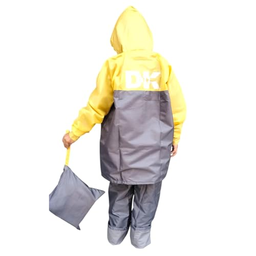 Image of Boy's & Girl's Top + Bottom Portable Light Weight Rain Coat with Hooded & Long Sleeves for Outdoor Activity