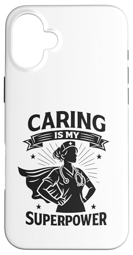 Caring is My Superpower | ���ۊŌ�t�̓��M�t�g �X�}�z�P�[�X iPhone 16 Plus �p