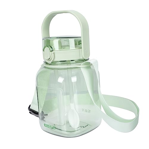 KOMBIUDA Large Juice Water Bottle Straw 1.3l Capacity Sealed Sports Bottle for Boys and Girls School Gym