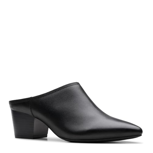 Clarks Ellanie Pace mule femme pieds sensibles cuir souple noir