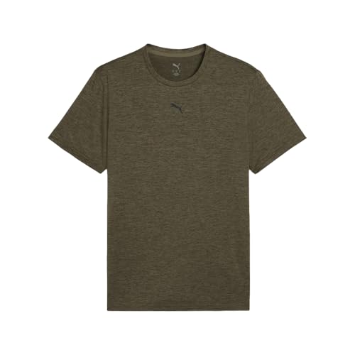 Puma Men's Train All Day Essentials Small Cat T-Shirt, Loden Green Heather SS25, Small - image 1