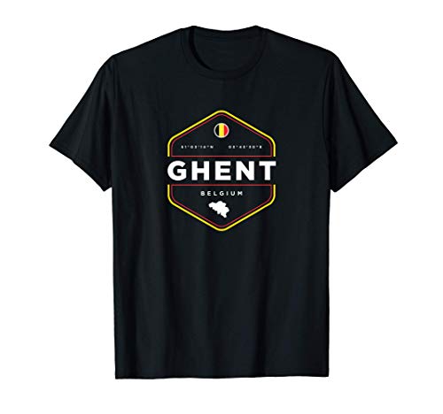 Ghent Belgium Map Flag Graphic T-Shirt