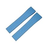 AZSHIW Compatible avec le bracelet de montre en caoutchouc CTS FKM Compatible Rolex Datejust/Submariner Cartier boucle pliante étanche(Sky Blue,23MM_NO BUCKLE)