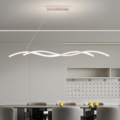 Suspension LED moderne LWX lustre noir réglable de table à manger