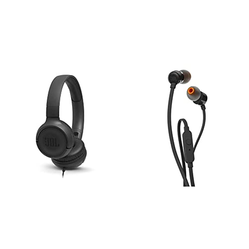 JBL Tune500 – Casque supra-auriculaire avec fil – Avec commande mains libres-Noir & T110 – Ecouteurs intra-auriculaires… - Les Beatles, Paul McCartney, John Lennon, RIngo Starr, George Harrison JBL Tune500 - Casque supra-auriculaire avec fil - Avec commande mains libres-Noir & T110 – Ecouteurs intra-auriculaires…