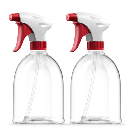 Spray Bottle - 2 Pack - Mist/Stream, 16 Oz Premium Empty Spray Bottles for Cleaning Solutions, 100% Leak-Proof, BPA-Free, Spray Bottle for Hair, Plants, Pet, Vinegar, BBQ, Rubbing Alcohol