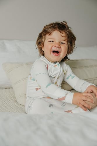 Image of Copper Pearl Ace Zip-Up Footie Baby Pajamas: Ultra-Soft Boys & Girls Pajamas, Premium Knit Fabric in Stylish Prints, Tag-Free with Two-Way Zipper, Newborn to 24 Months