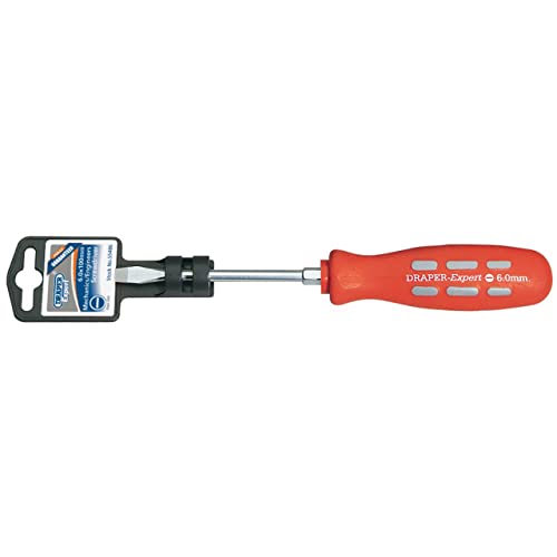 Image of Draper 55486 Expert Plain Slot Flared Tip Mechanics Screwdriver, 6mm x 100mm