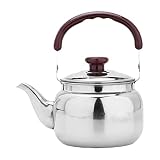 VINTORKY Café Pava teteras hervidor de acero inoxidable estufa tetera cafetera estufa portátil tetera para exterior tetera para al aire clásico filtrar bocinazo estufa de camping silbar