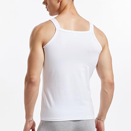 Camiseta regata masculina de cor lisa, modeladora, sexy, academia, treino, ombro de fora, Azul-escur